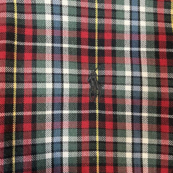 Vintage Ralph Lauren Blake Red Green Plaid Button Up Long Sleeve Shirt Cotton - Picture 2 of 6